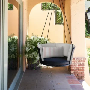 Leone Single Seater Hanging Swing Without Stand For Balcony , Garden Swing (Black)